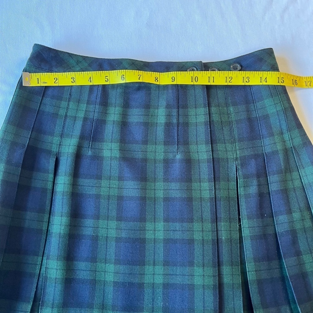 *FIRM PRICE* QMack Wrap Pleated Tartan Blackwatch Mini Skirt - Picture 6 of 11